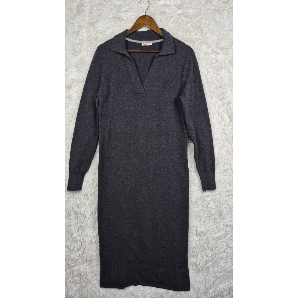 Faherty Jackson Sweater Dress Ash Heather Gray Polo Womens S